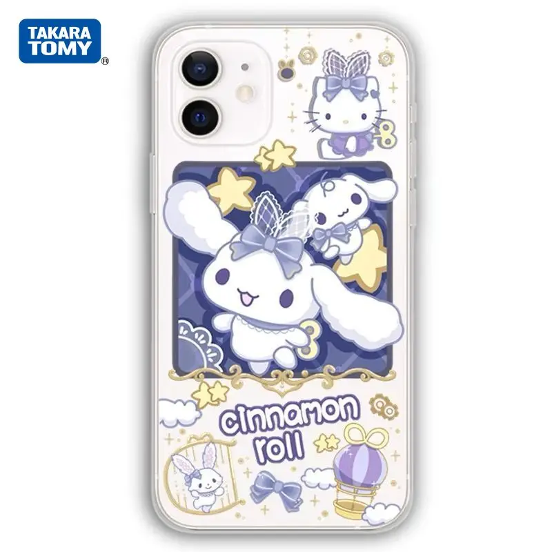 

Takara Tomy Cinnamoroll Babycinnamoroll чехол для телефона для IPhone7/8/X/Xr/11/12/13Promax милый полноразмерный силиконовый чехол для телефона
