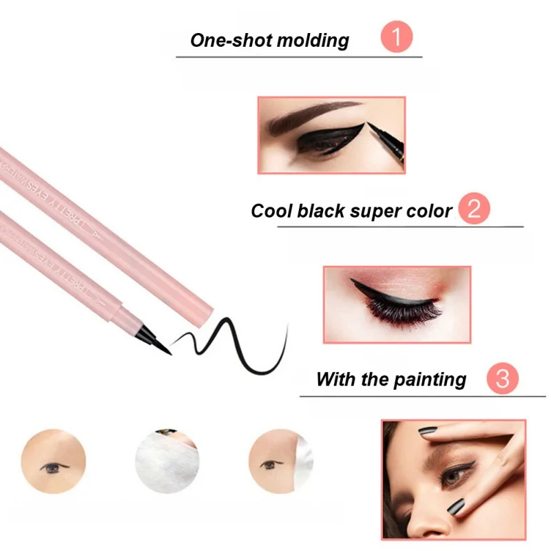 Тонкая подводка для глаз стойкая Водонепроницаемая быстросохнущая ручка