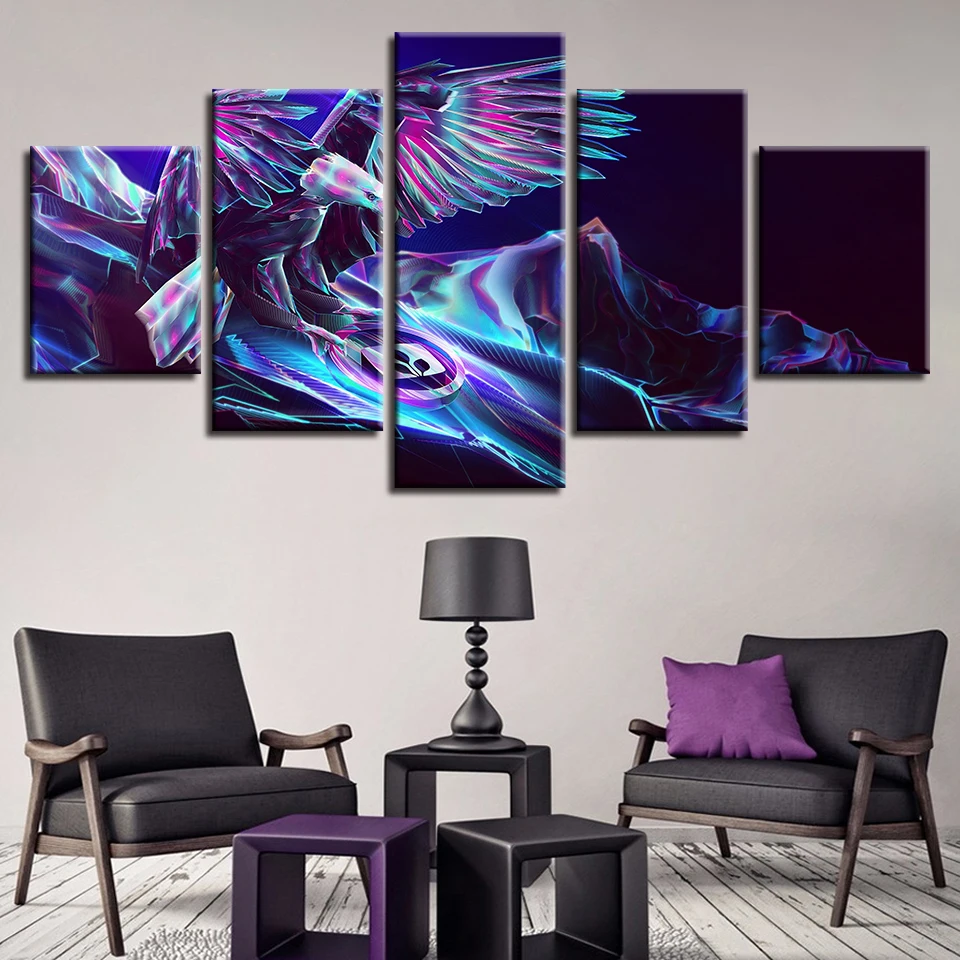 Плакат модульная Картина на холсте искусство 5 шт. абстрактный цвет животное Орл