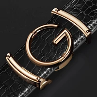 g letter belt mens luxury brand casual automatic toothless buckle high quality designer belt mens genuine leather fashion