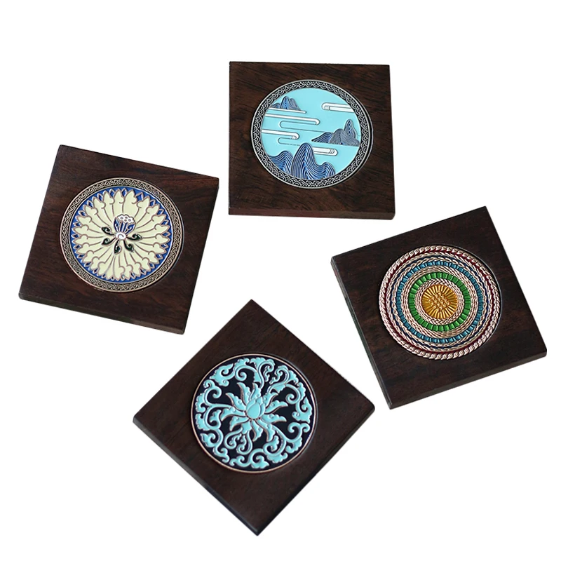 Коврик для чайной чашки черное дерево блюдце изоляционный коврик японский