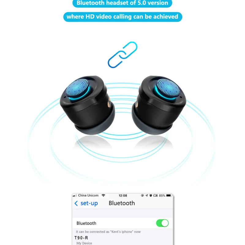 T90 фитнес-Браслет беспроводные bluetooth-наушники 2 в 1 Bluetooth 5 0 чип IP67