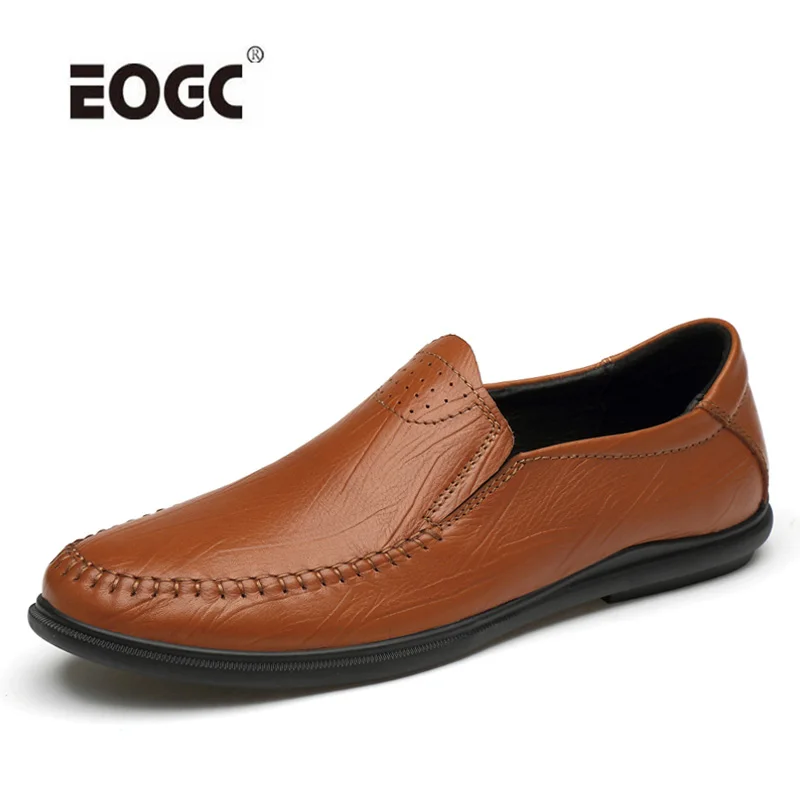 Туфли мужские из натуральной кожи мягкие мокасины плоская подошва удобная