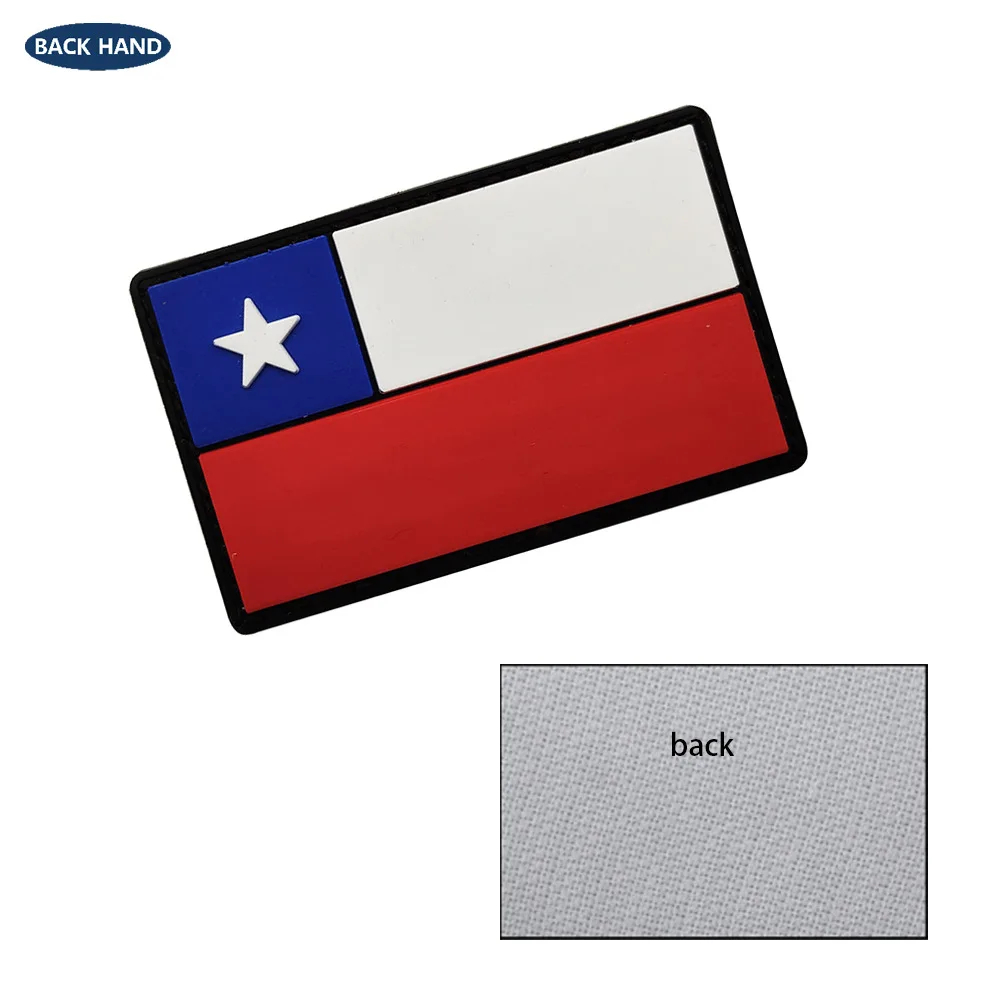 Тактический ПВХ патч Чили Флаг Вышивка Аппликации Значки Эмблемы аксессуар 8*5 см