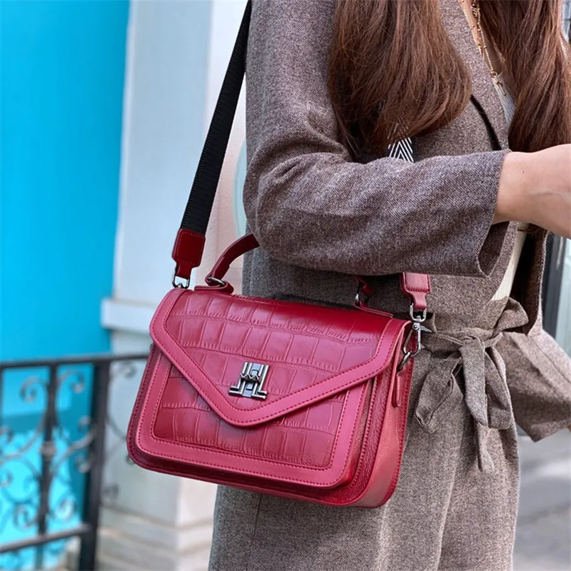 Новинка 2020 сумка из натуральной кожи сумка-мессенджер крокодиловой переносная