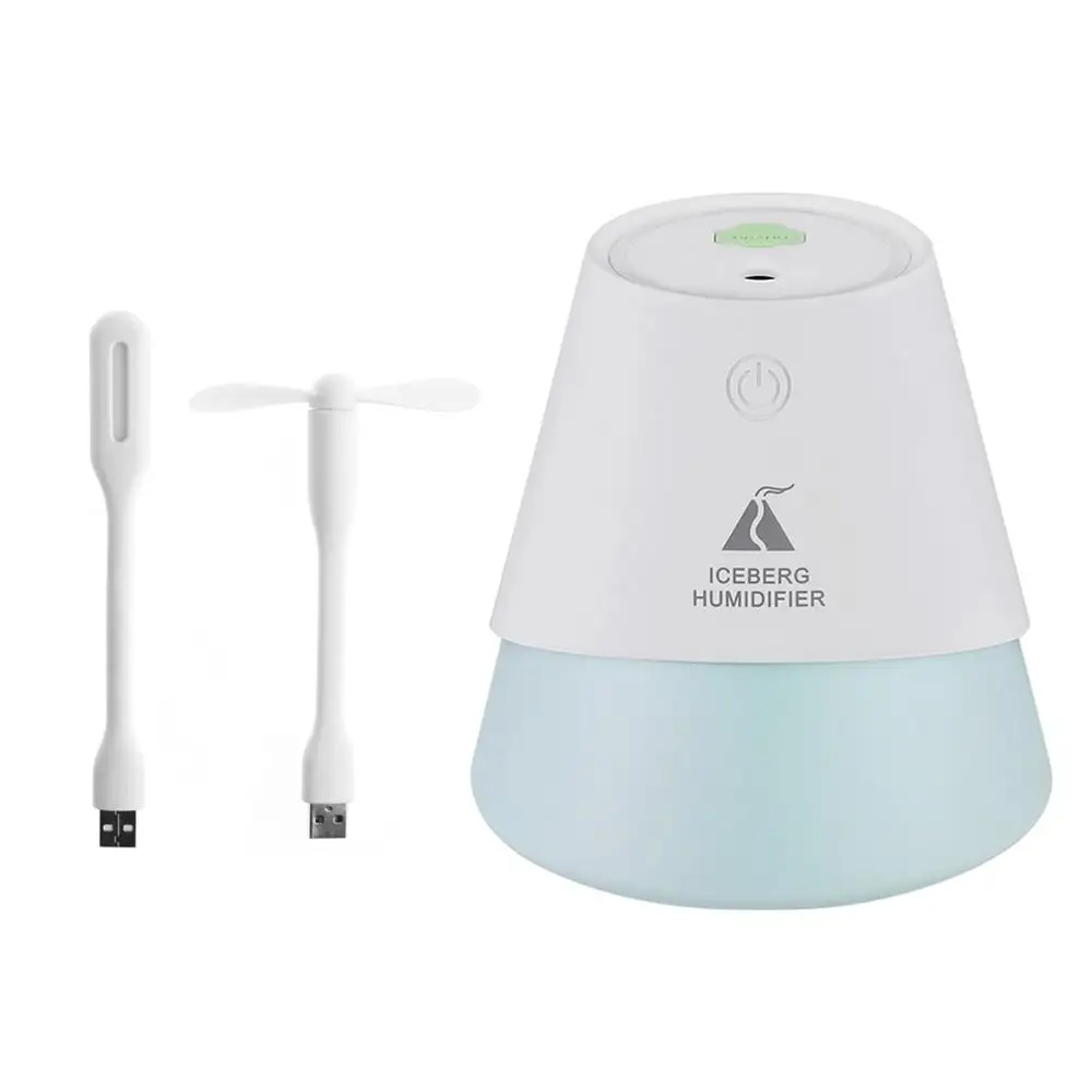 Айсберг образный мини увлажнитель воздуха с светильник вентилятор USB
