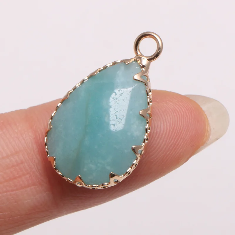 

New natural stone pendant drop-shaped purple quartzs faceted pendant necklace for DIY jewelry best birthday gift size 13x23mm