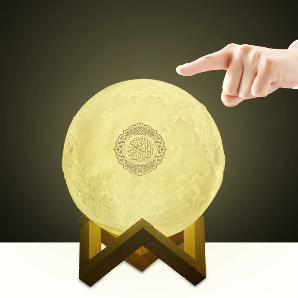 Беспроводная Bluetooth-Колонка Quran Moon Lamp с сенсорным управлением, цветной светодиодный ночсветильник в виде Луны, мусульманский фонарь с FM-радио от AliExpress RU&CIS NEW