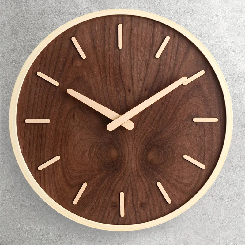 

Wall Clock for Kids Rooms Nordic Style Clock Wooden Simple Home Decoration Wall Watch Modern Silent Wooden Clock