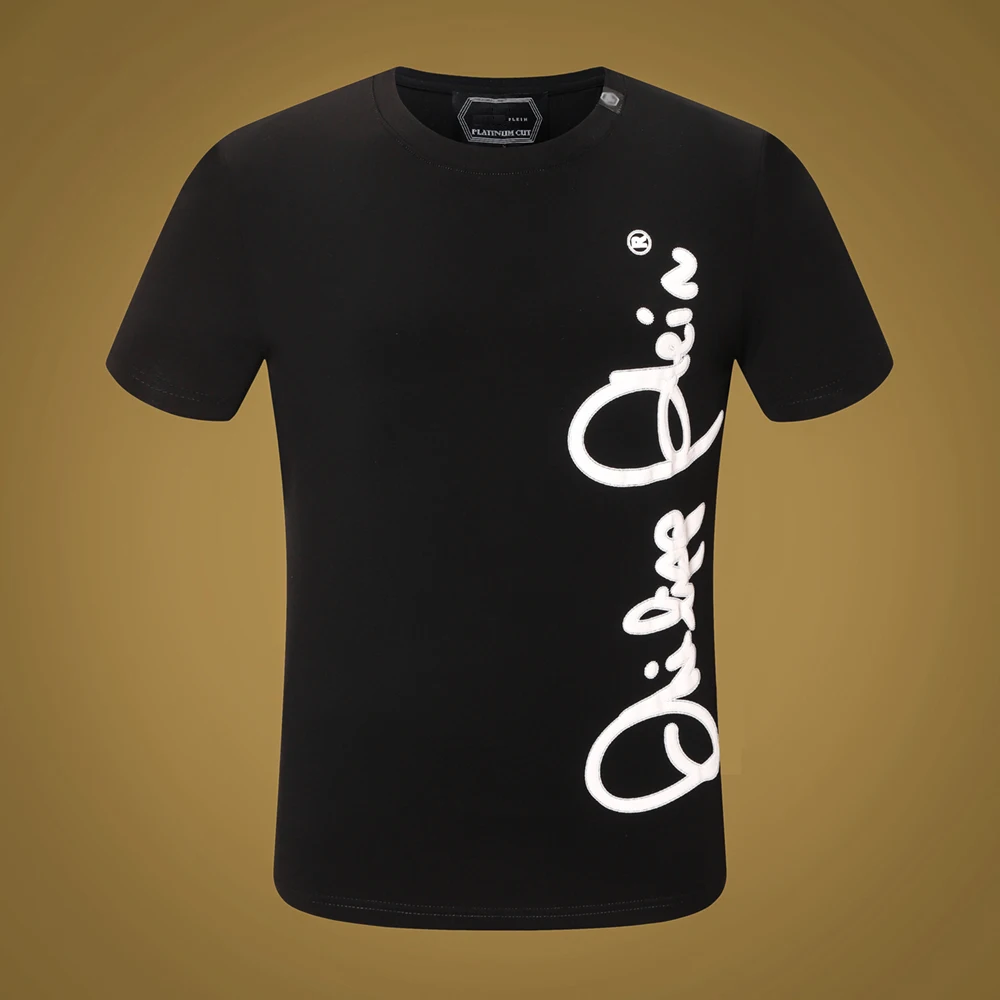

Plein brand t shirt men summer casual cotton embroidery black streetwear cotton tshirt men cotton funny men clothing 2021fashio