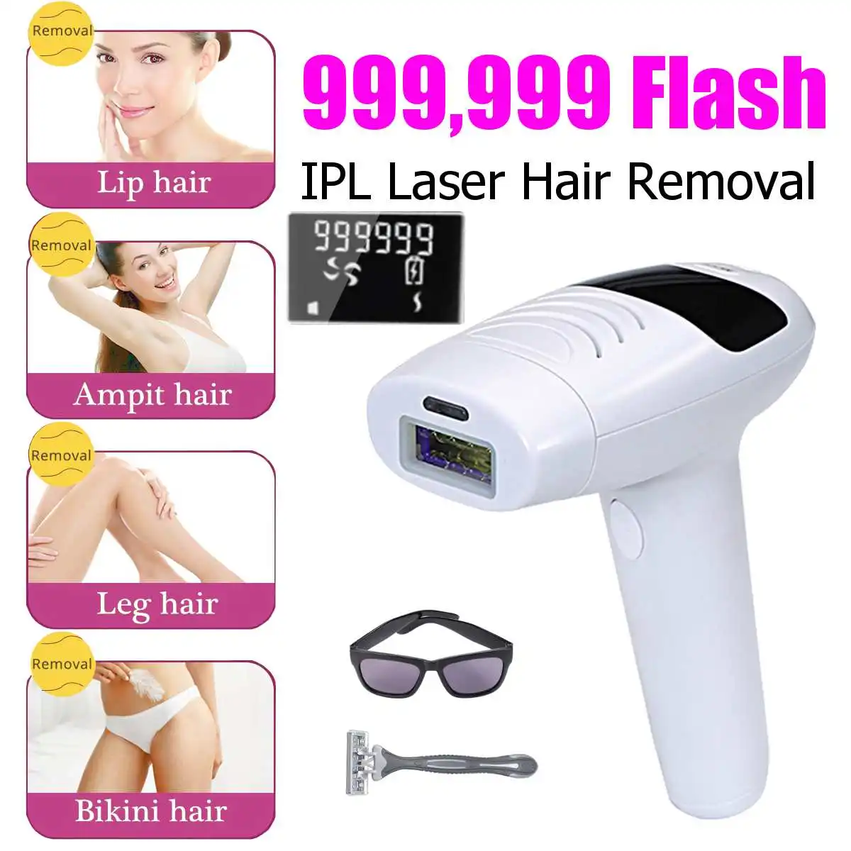 

999999 Flash Professional Permanent IPL Laser Hair Removal Electric Photo Epilator Women Painless Threading Hair Remover Machine
