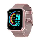 Смарт-часы унисекс, розовые, с функцией отслеживания пульса, для android и ios, 2021