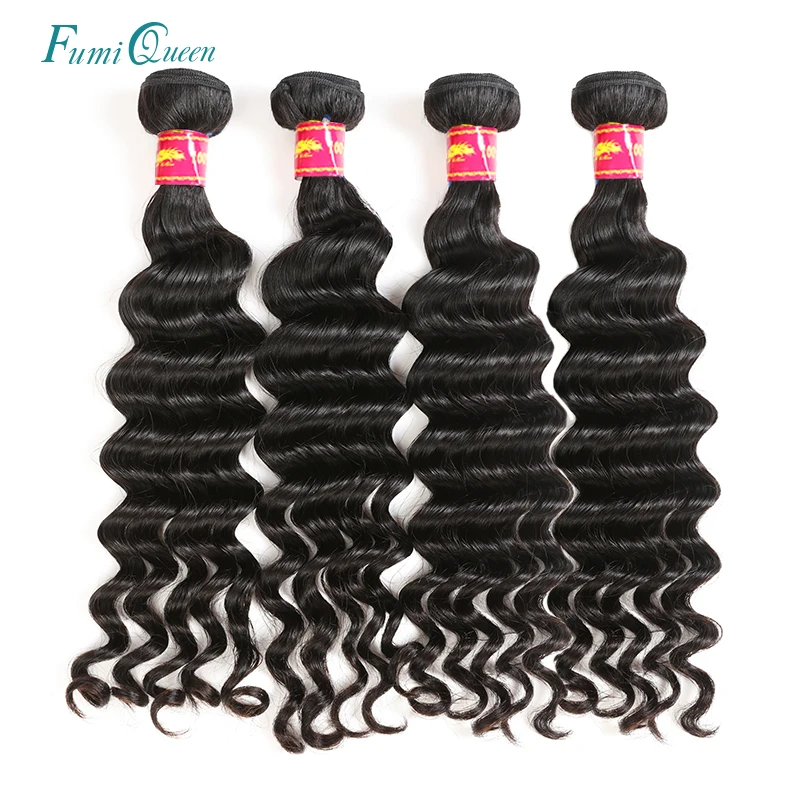 Али искусственные волосы Queen Hair 4 шт. Бразильский Натуральный волнистый волос Плетение Пучки Волос Натуральный Черный цветные волосы Реми пряди человеческих волос для Инструменты для завивки волос
