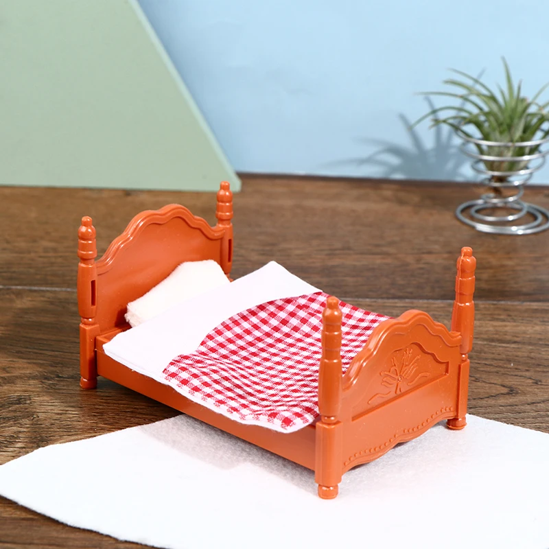 

1 Set Mini Double Bed Bunk Beds Furniture Scene Toy Doll House Decor Simulation Toy Doll House Mini Villa Bedroom Children Toys