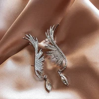 european trends exaggerate personality crystal angel wing earrings for women sexy party gifts express the gift of love jewelry