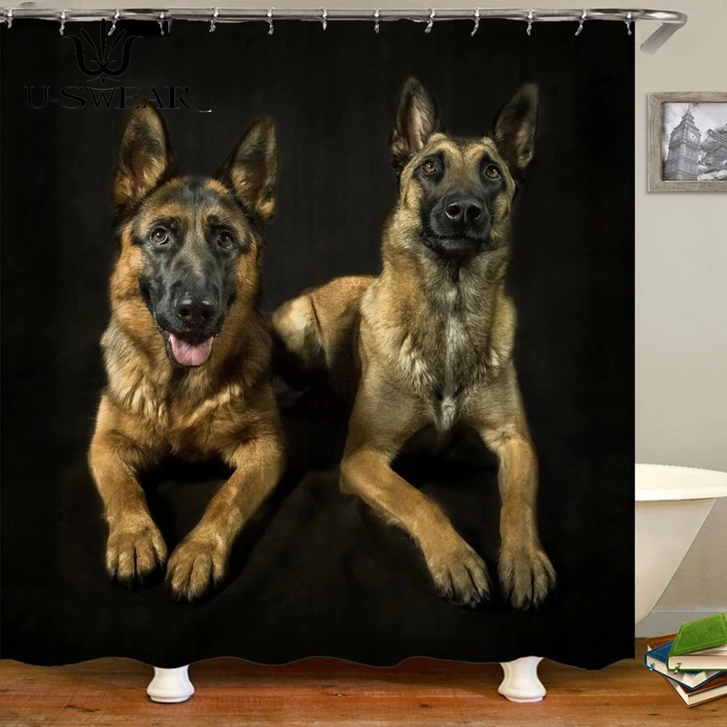 Водонепроницаемая ванная завеса с забавным и милым принтом домашних животных, набор для ванной комнаты.