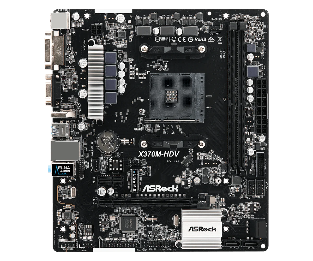 ASRock X370M-HDV материнская плата RYZEN AMD X370/AM4 desktop Micro ATX | Компьютеры и офис