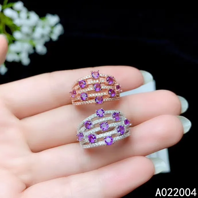 

KJJEAXCMY fine Exquisite jewelry 925 sterling silver gem Amethyst gemstone new woman firl lady Female ring crystal hot selling