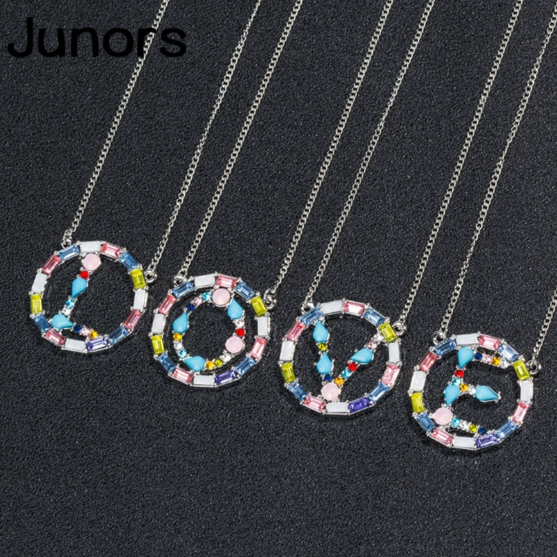 Цвета циркониевое ожерелье с буквенными подвесками женская серебряная цепочка