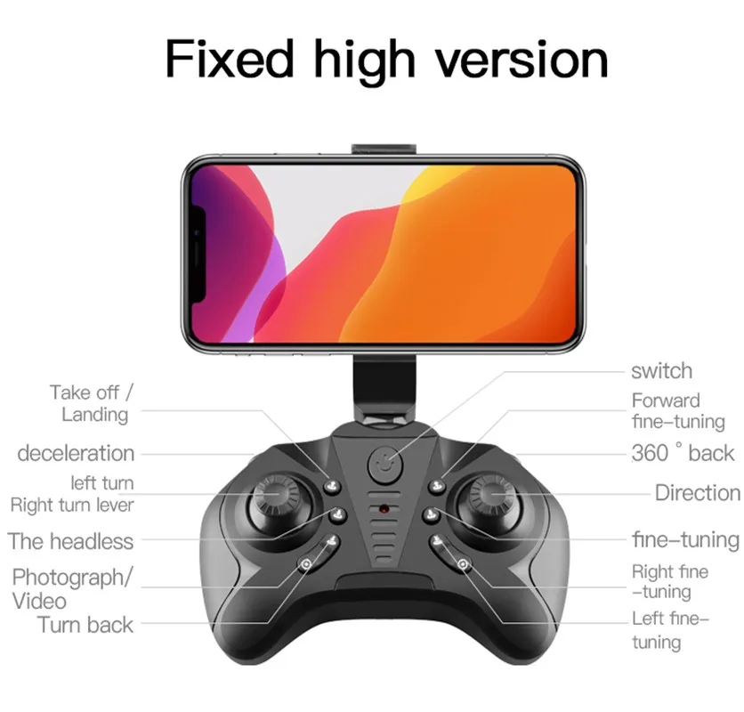 

Mini Drone 4K HD Camera WiFi Fpv Air Pressure Altitude Hold Foldable Quadcopter H2 RC Drone Kid Toy Gift