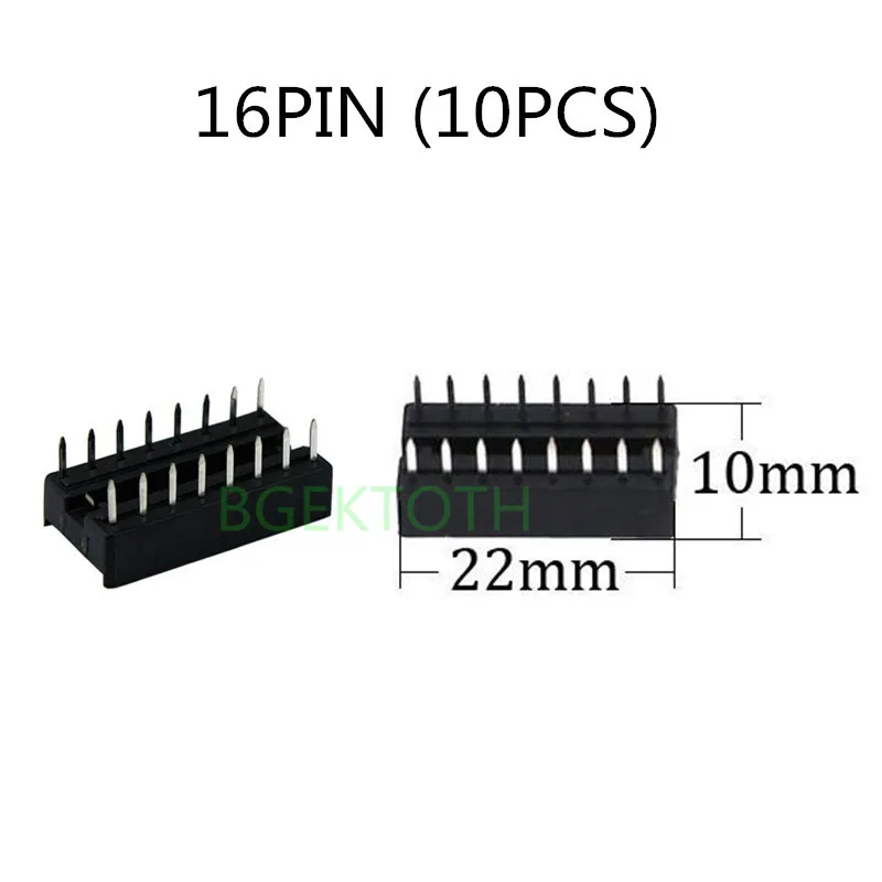 

Двухрядные DIP IC розетки с шагом 2,54 мм, переходник паяльного типа, 16-контактный адаптер для электронных компонентов, соединитель адаптера