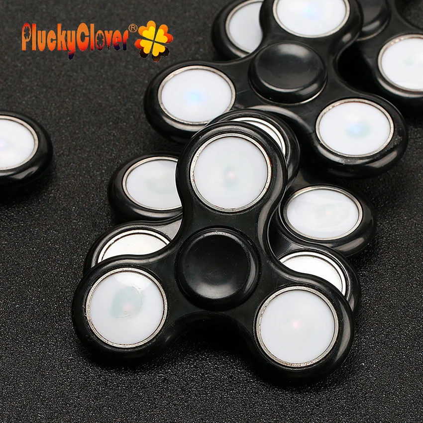 1 шт. Черный ABS Tri-spinner керамический центральный подшипник светодиодный Спиннер светящаяся игрушка-Лидер продаж, спинер, антистресс, EDC Figet Spiner