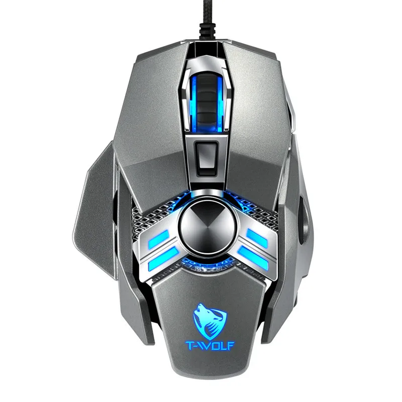 

Wolf V10 Lighting Aggravates Esports Game Mouse Desktop USB Internet Cafe Wired Mouse Macro Definition