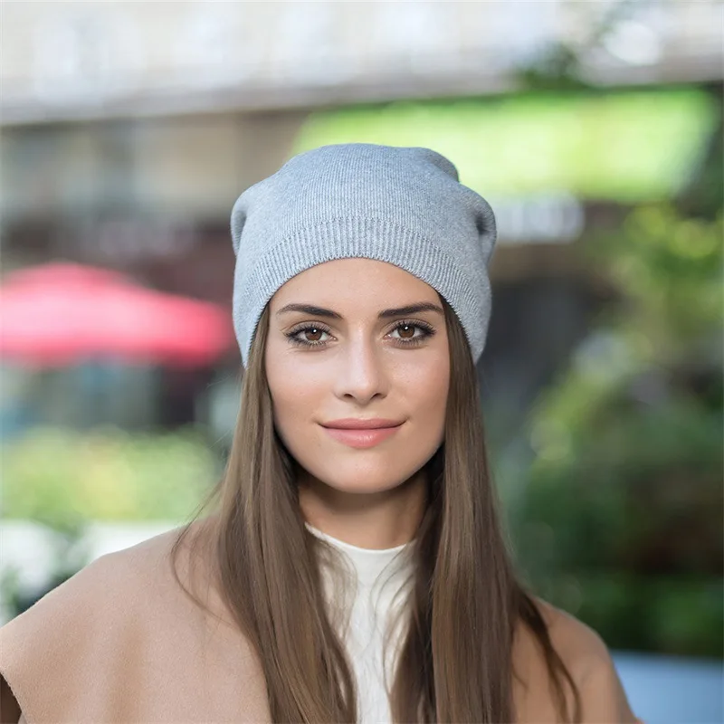 

Oshoplive Casual Simple Knitting Women Hat Autumn&Winter Warm Cold-proof Solid Color Soft Wear Thin Exquisite Fashion Beanie Hat
