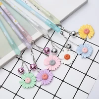 36 pcslot cute small daisies pendant gel pen 0 5 mm black ink daisy neutral pen school office writing supply promotional gift