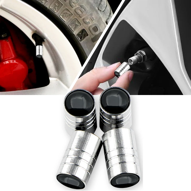 4 шт. автомобиль круглое серебристое сердцевина клапана шины крышка Кепки для