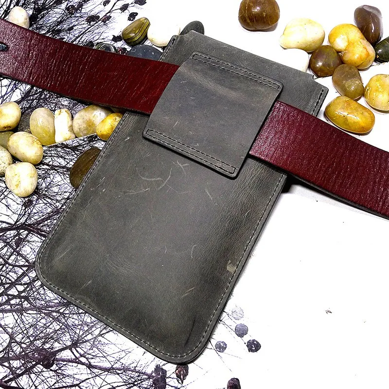 blongk universal ultra thin mobile phone waist bag leather phone holster belt pack iphone samsung huawei xiaomi men women wd free global shipping