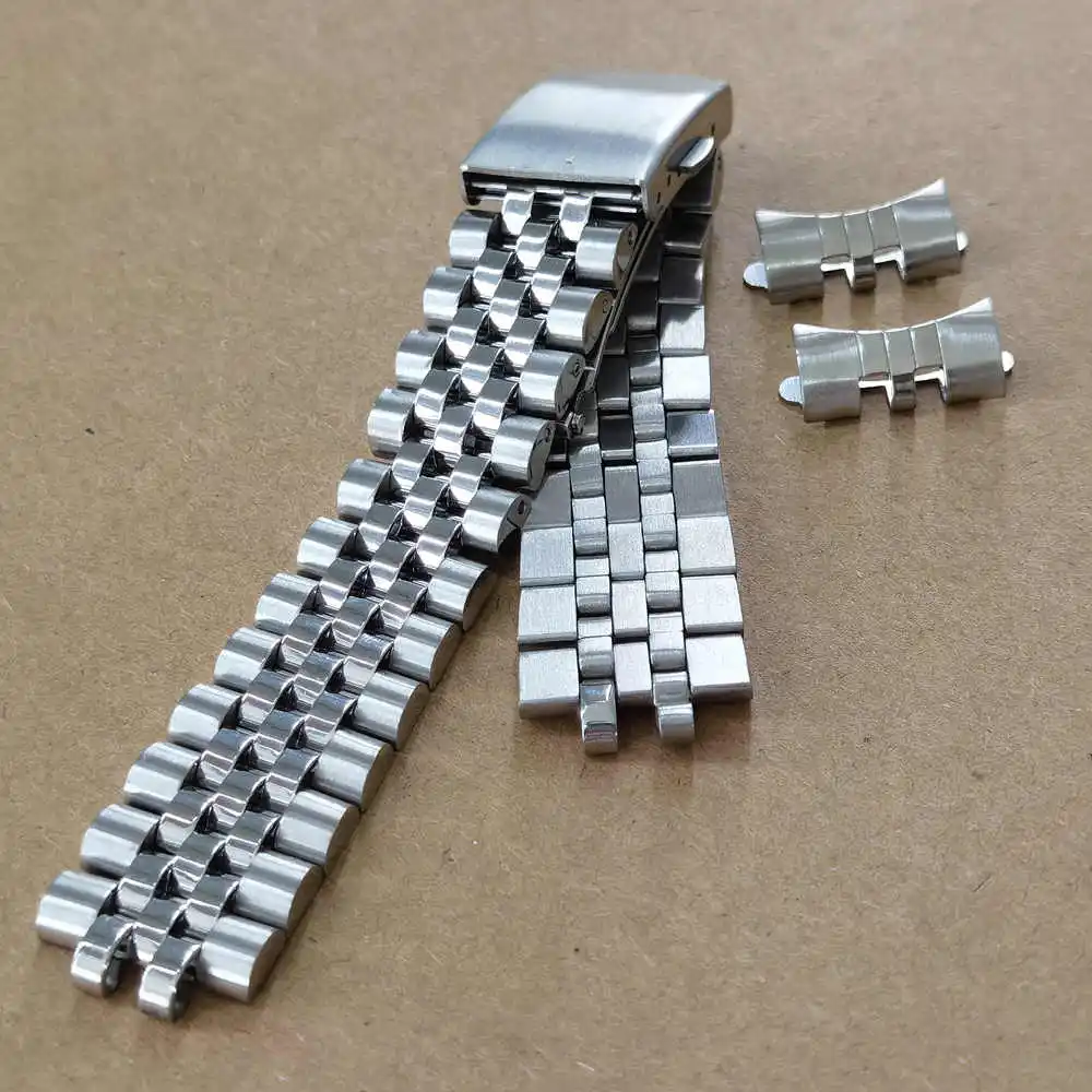 Brush Polish Stainless Steel 20mm 22mm Jubilee Curved End Watch Band Strap Fit For Seiko Skx 007 Skx 009  Watch