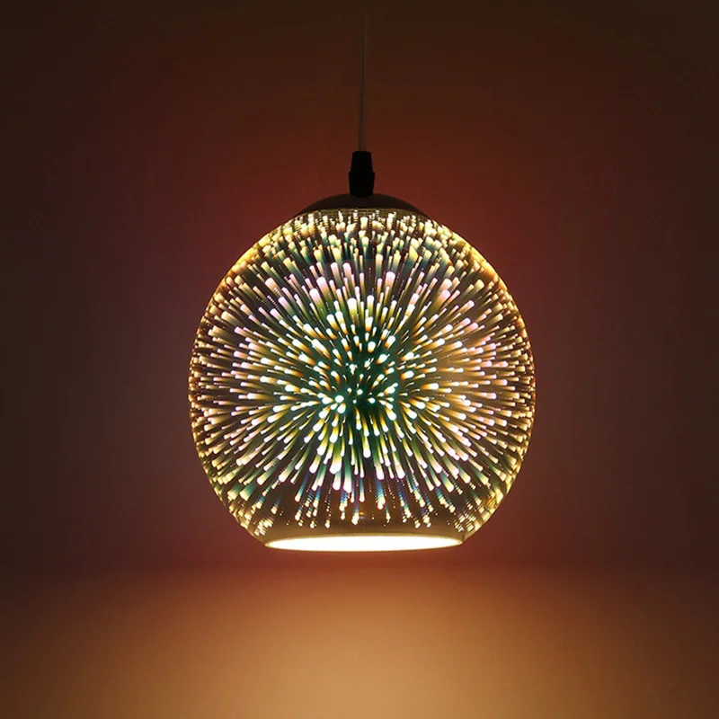 Современная 3D красочная подвесная стеклянная лампа в скандинавском стиле со