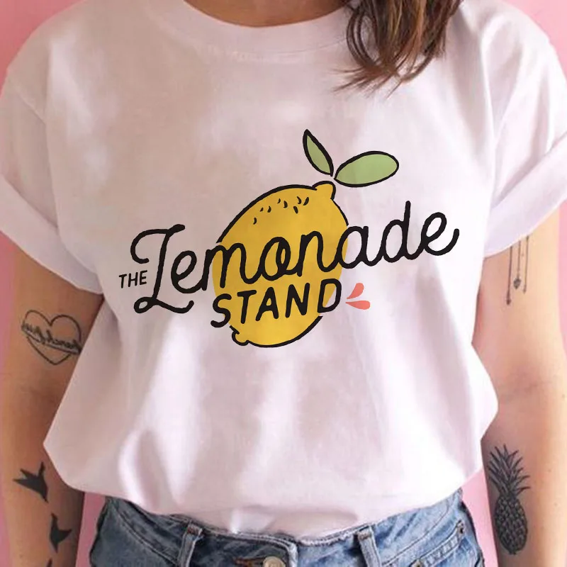 

Women lemon T-shirt Graphic Sleeve Summer Watermelon Pineapple Printed Fruit Basic T-Shirt Womens Clothing Tee Female T Shirt