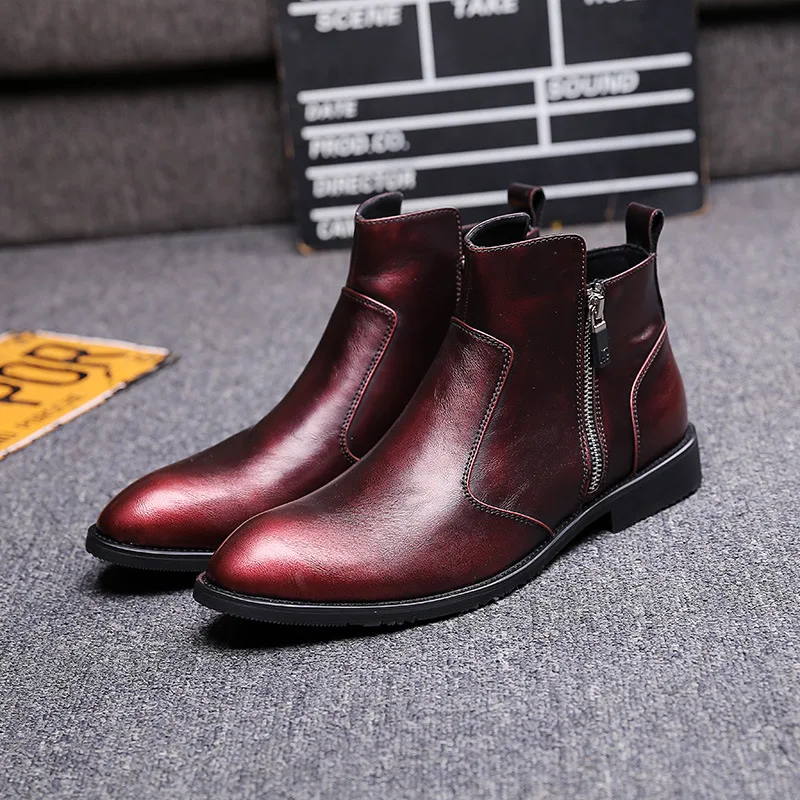 Мужские модные вечерние платья для ночного клуба обувь из коровьей кожи ботинки