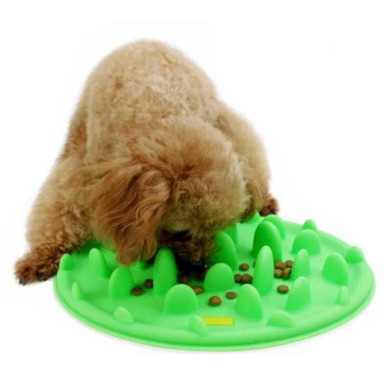 Pet Dog Cat Slow Feeder Anti Slip No Gulp Silicone Feeding Water Bowl Feed Dish | Дом и сад