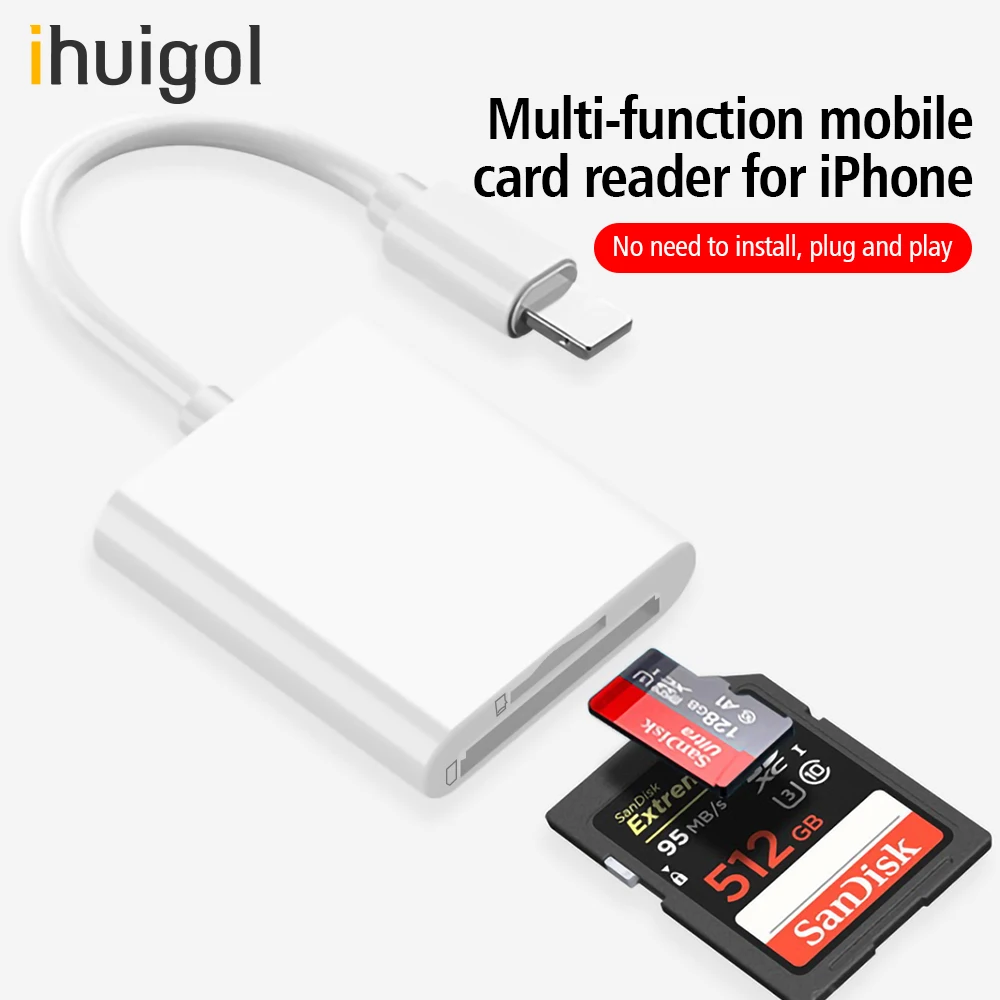 Адаптер ihuigol iOS 13 OTG для камеры Micro SD устройство чтения карт памяти TF U-диск USB 3 0