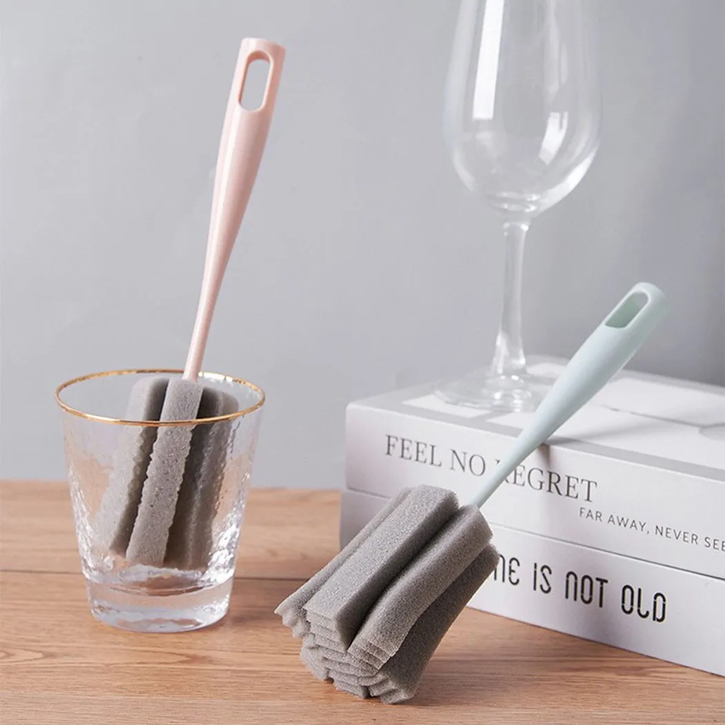

1PC Sponge Cup Brush Kitchen Cleaning Tools Long Handle Drink Wineglass Bottle Glass Cup Washing Cleaning Sponge Brushes Cleaner