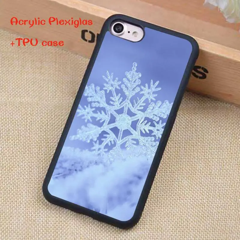 

Christmas Snowflake Phone Case For iphone 12 11 Pro Max X XR XS SE 2020 6S 7 8 Plus Acrylic Plexiglass TPU