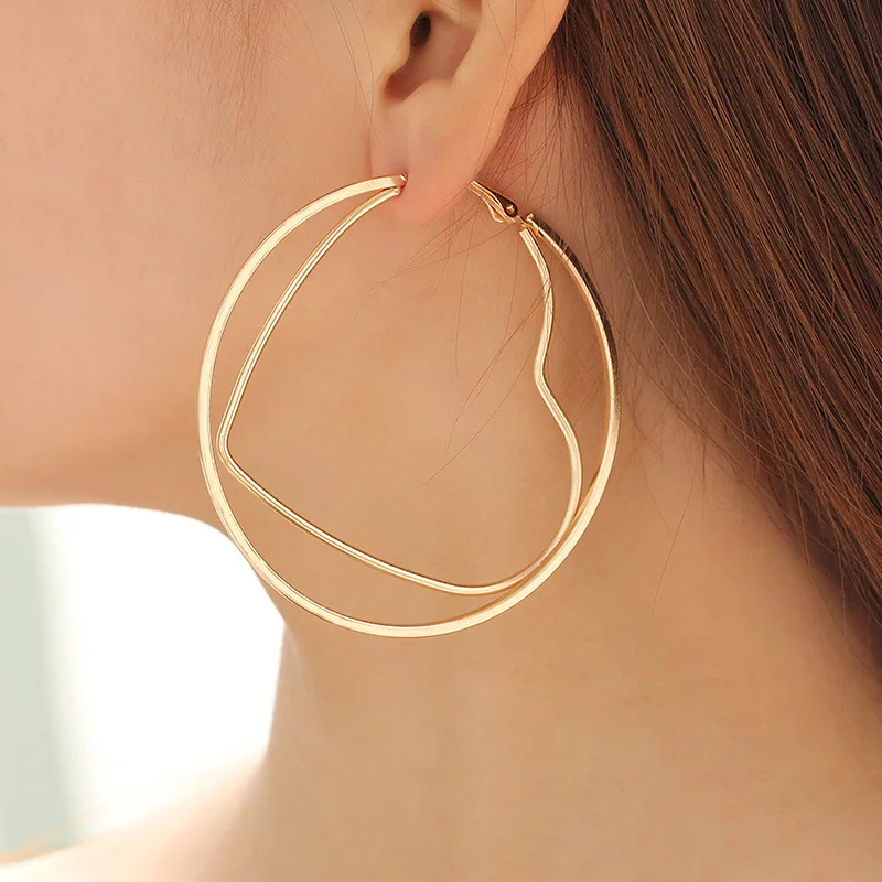 19 различных простых стилей геометрический узор большие круглые женские серьги