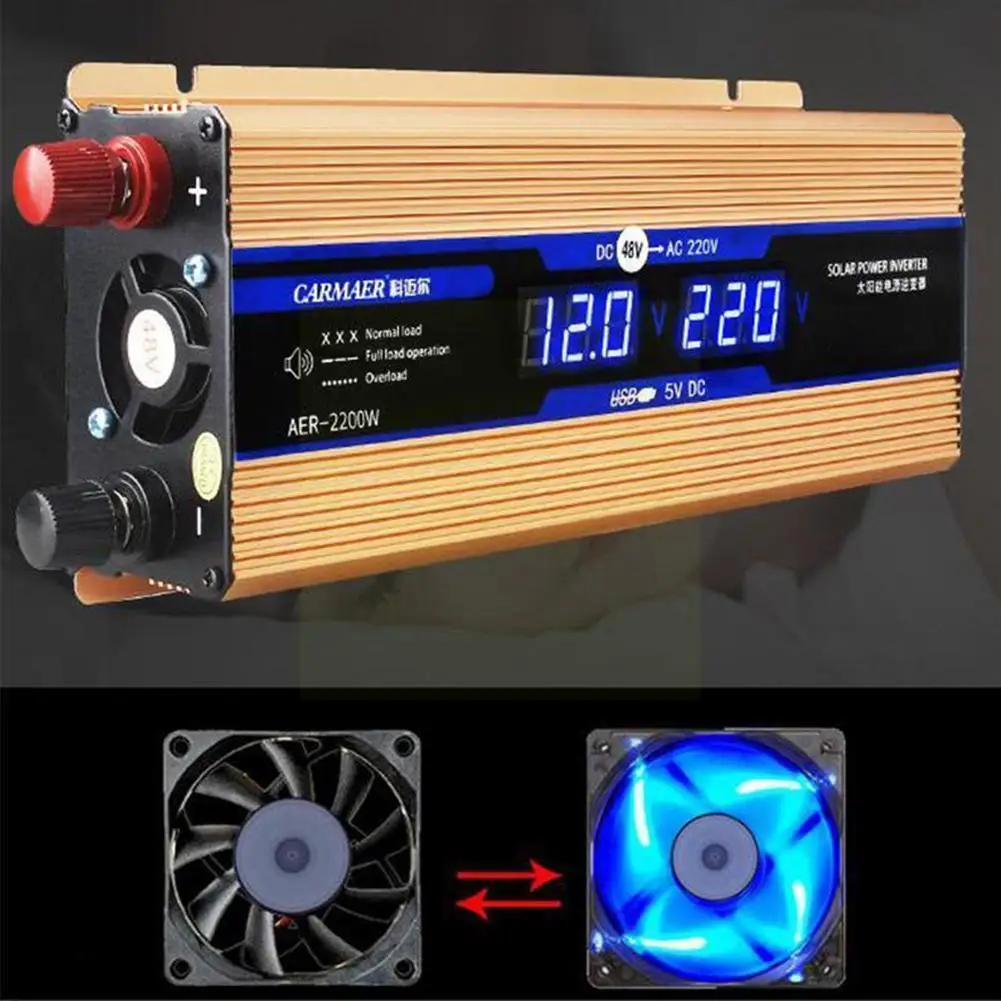 Автомобильный инвертор солнечной энергии 12 в 24 В автомобильный 220 солнечный