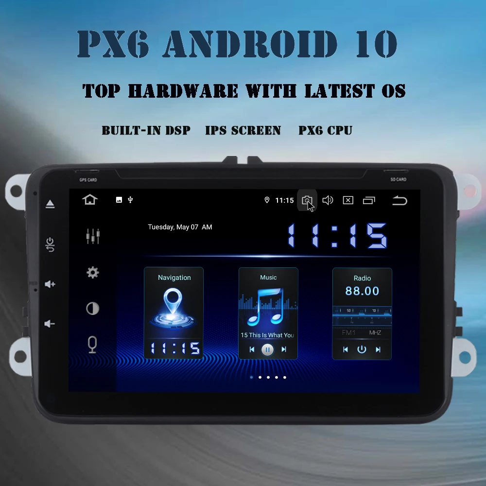 

Dasaita Android 10.0 Car Radio for VW Passat Golf MK5 MK6 2006-2011 DSP Multimedia Player 8" HD Screen 4GB+64GB TDA7850 MAX10