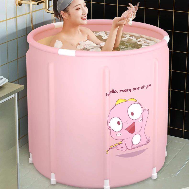 

Cylindrical Thickened Bathtubs Adult Large Full Body Foldable Bath Tub Hot Eco Friendly Tina Plegable Bathroom Products DK50PB