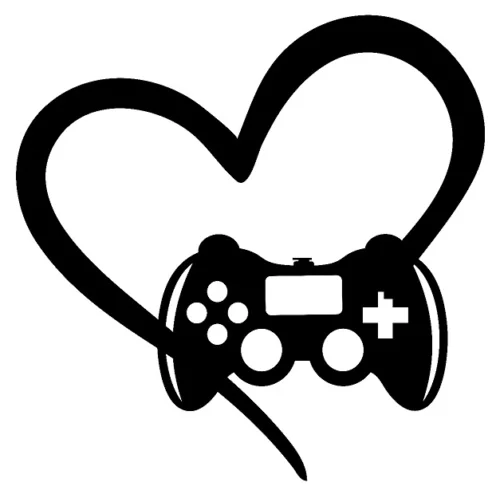 

Car Sticker Game Controller Heart Black PVC Waterproof Sunscreen/silver Car Sticker 12.8cm * 12.7cm
