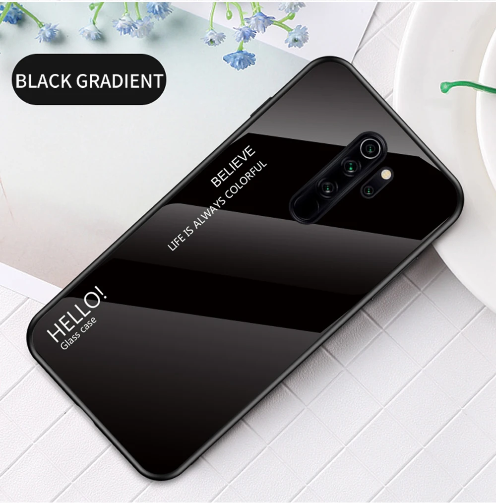 Для Xiaomi Redmi Note 8 Pro Чехол из закаленного стекла роскошный градиентный Мягкий силиконовый чехол-рамка для Xiomi Redmi Note 8 Plus чехол для телефона