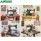 AZQSD DIY Краски по номерам швейная машина для рисования на Хо картины по номерам пейзаж уникальный подарок