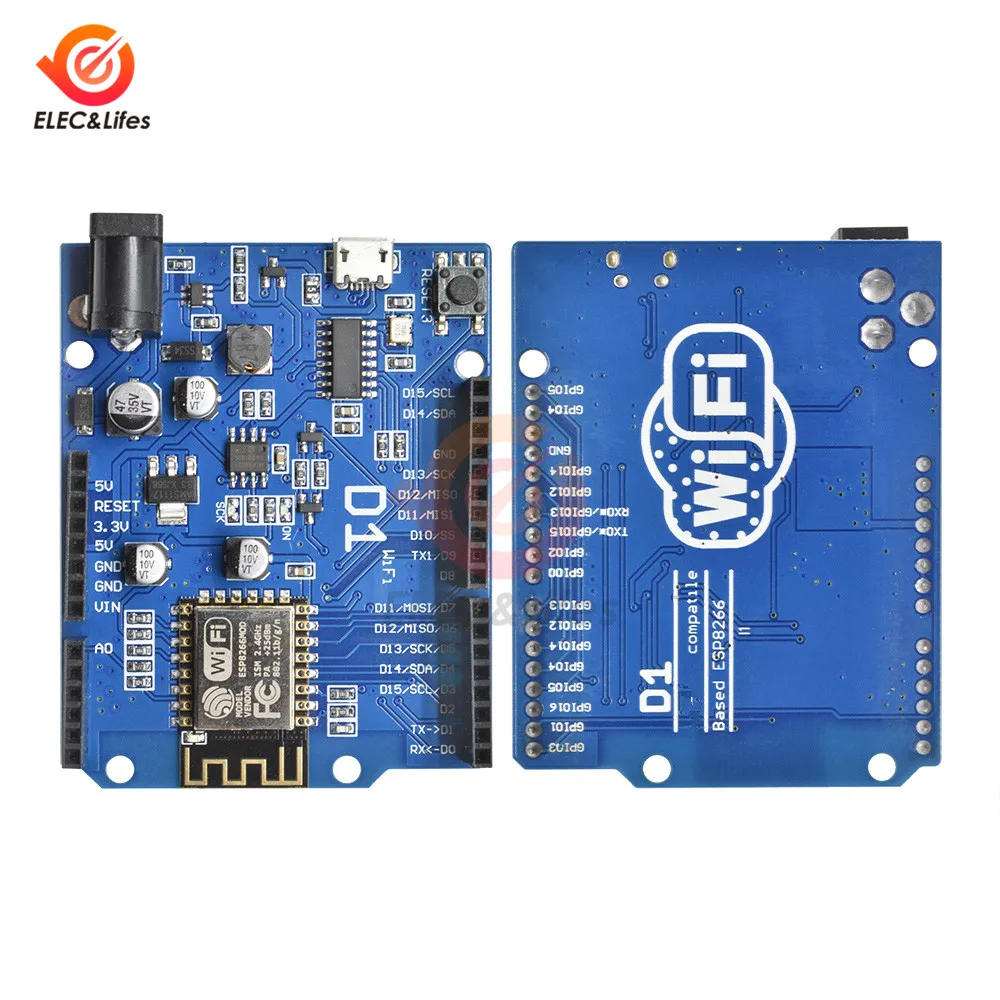 Беспроводная плата разработки для WeMos D1 esp8266 CH340 CH340G Wi-Fi Φ модуль OTA Arduino R3 Micro USB 3 В 5 |