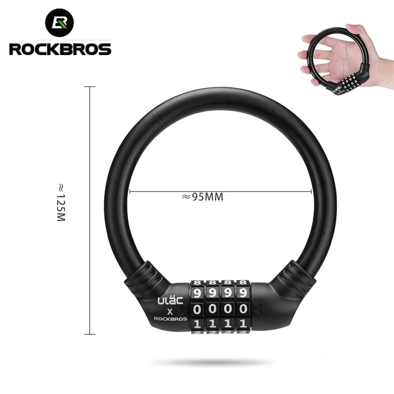 

Велосипедный Замок ROCKBROS, кольцевой замок для электровелосипеда, Противоугонный тросовый замок, мини-замок для шоссейного велосипеда