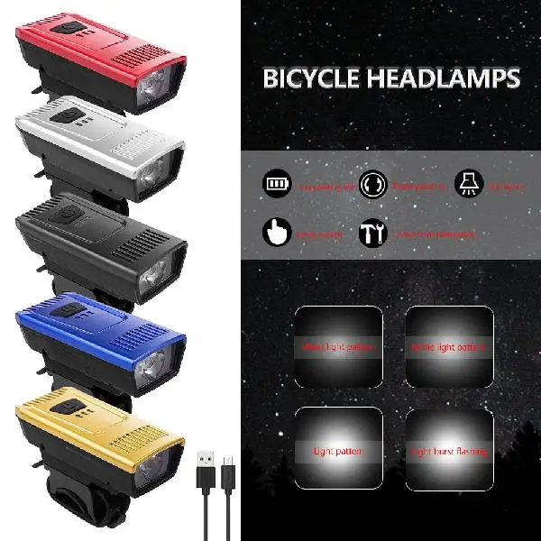 

Bicycle Accessories Bike Light High Brightness USB Rechargeable Bicycle Headlight 4 Lighting Modes Warning Light for MTBs, Bike