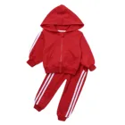 Комплект спортивной одежды для маленьких мальчиков, хлопковая толстовка с длинным рукавом и капюшоном, кофта и брюки, наряд для маленьких девочек, спортивная одежда